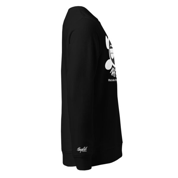 West Sideeee! White Smirk Sweatshirt (Black) (Unisex) - Image 3
