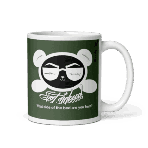 Green/White Mug East Smile (Double Sided Black/White Panda)