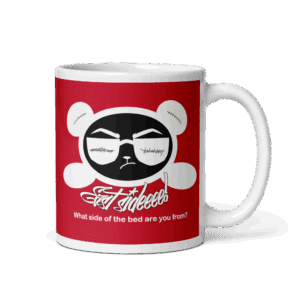 Red/White Mug East Smirk (Double Sided Black/White Panda)