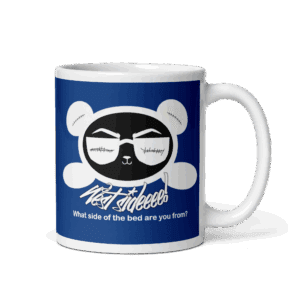 Blue/White Mug West Smile (Double Sided Black/White Panda)