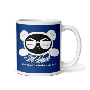 Blue/White Mug East Smile (Double Sided Black/White Panda)